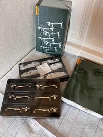 Set 12 porta posate forma bassotto - silver plated