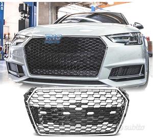 GRIGLIA PER AUDI A4 B9 15-19 NERO CROMATO LOOK RS4