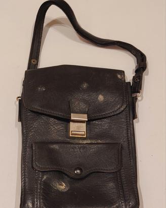 borsello vintage in pelle nera 