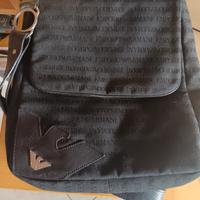 Emporio Armani Tracolla Messenger Nylon Nero Logo 