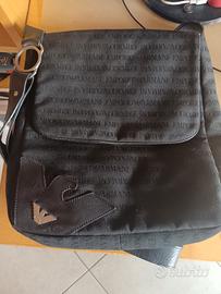 Emporio Armani Tracolla Messenger Nylon Nero Logo 