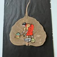Dipinto a mano su foglia di Pipal