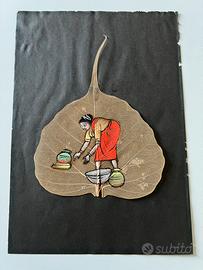 Dipinto a mano su foglia di Pipal