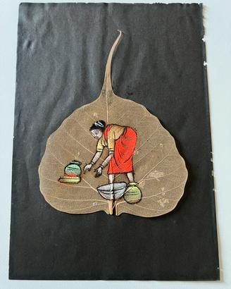 Dipinto a mano su foglia di Pipal