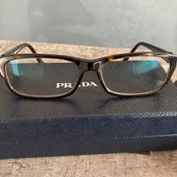 Montatura occhiali marrone maculata, marca Prada