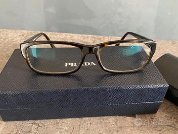Montatura occhiali marrone maculata, marca Prada