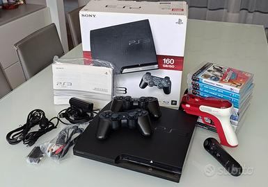 PS3 SLIM 160GB + 12 Giochi + PSEYE+ 3 MOVE + GCON