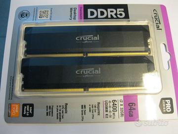64GB RAM DDR5 CRUCIAL PRO SERIES 6400
