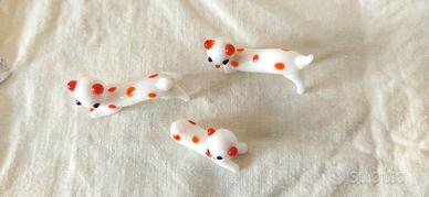 Famigliola di gattini in porcellana 