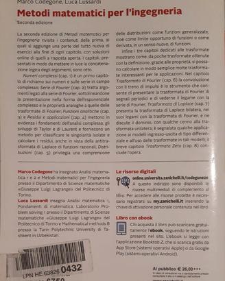 Libro Metodi Matematici per l'ingegneria