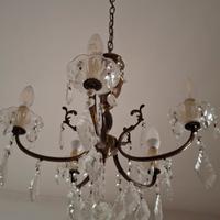 lampadario vintage a gocce e due applique 