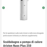 Scaldabagno ariston nuos plus a pompa di calore