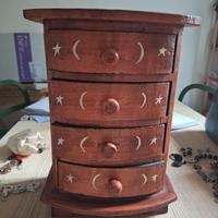 Mini cassettiera in legno stile etnico/boho – Port