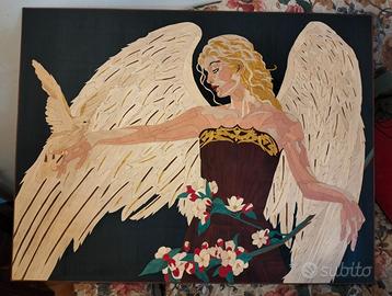 Quadro Arte Legno Intarsiato a mano 77x101x1,5