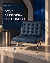 Poltrone Simil barcellona INOX e pelle