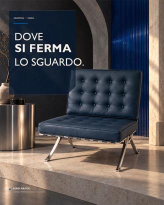 Poltrone Simil barcellona INOX e pelle