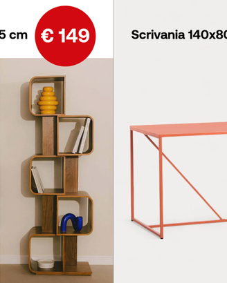 Arredo (scrivania, sedie, scaffali, vasi, lampade)