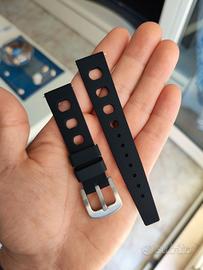 Cinturino nero in silicone 20 mm per orologio