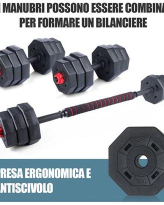 Umbro Set Manubri Convertibili In Bilanciere 19kg