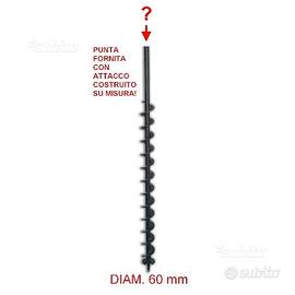 Punta per trivella diam 60 mm