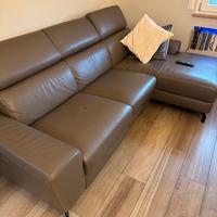 Divano in pelle con relax elettrico - 240x90