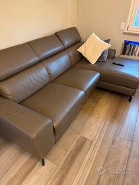 Divano in pelle con relax elettrico - 240x90