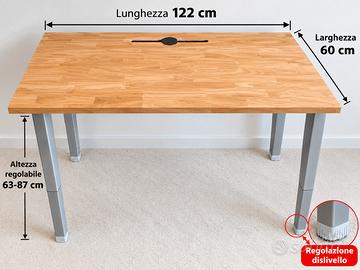 Scrivania Nuova in Legno Massello - Regolabile 