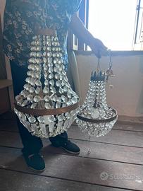 Coppia lampadari vintage mongolfiera stile Impero