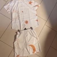 completino binaco estivo con disegnini