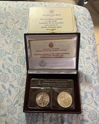 Dittico di monete d'argento a corso legale