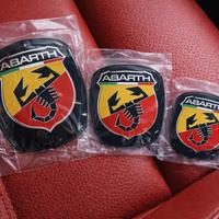 3 adesivi Abarth cofano macchina Fiat 