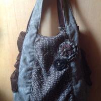 Borsa Camaieu tweed velluto a coste e fiori