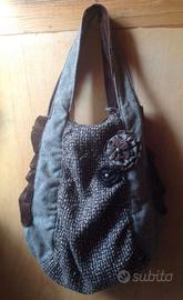 Borsa Camaieu tweed velluto a coste e fiori