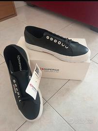 Superga nere in pelle modello 2750 Nappa Leather