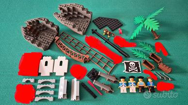 Lotto Lego Pirati Scafo Ponte Minifigure Armi