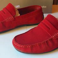 Mocassino pelle scamosciata rosso