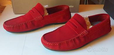 Mocassino pelle scamosciata rosso
