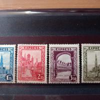 Francobolli Belgio 1929 Espressi nr. 1-2-4-5