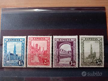 Francobolli Belgio 1929 Espressi nr. 1-2-4-5