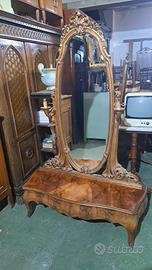 toletta italiana in radica con specchio 