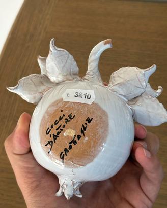 Melagrana ceramica Grottaglie bianca fatta a mano