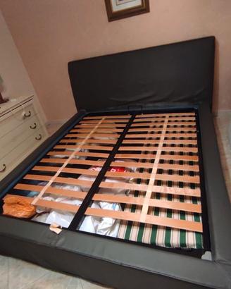Letto contenitore matrimoniale in ecopelle