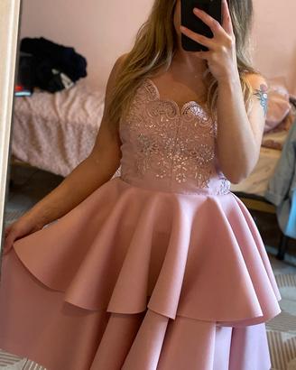 Abito da cerimonia corto rosa