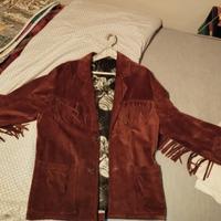 giacca uomo pelle scamosciata con frange