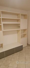 Parete libreria porta Tv e tavolino soggiorno 