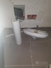 Lavandino lavabo con colonna in ceramica