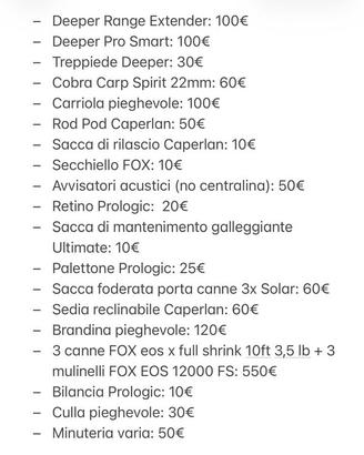 Attrezzatura da pesca