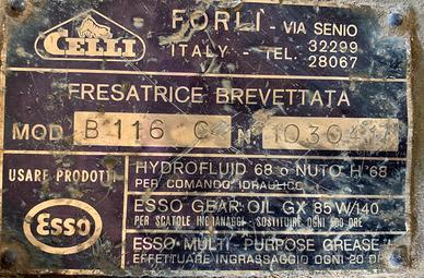 Fresa CELLI mod B 116 C