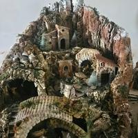 Presepe artigianale con pastori meccanici 