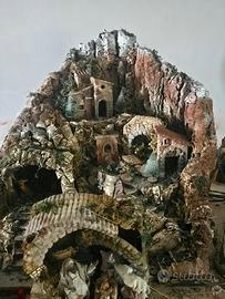 Presepe artigianale con pastori meccanici 